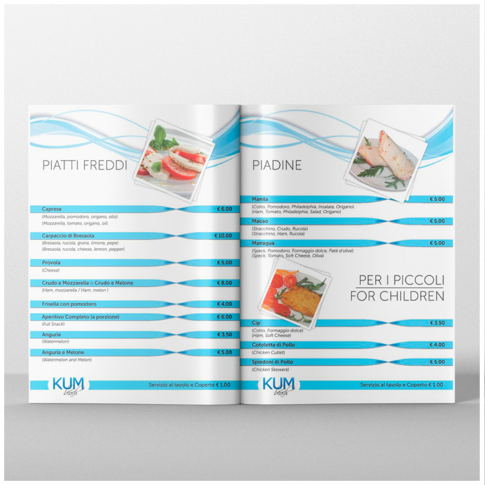 Menu interno Kum Beach